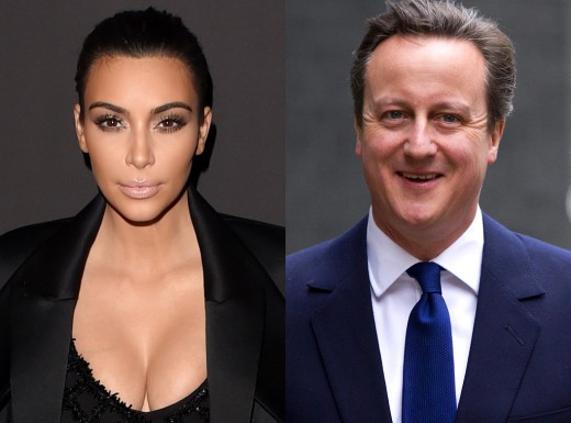 British Prime Minister David Cameron and Kim Kardashian