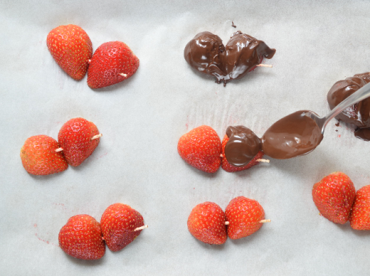 Chocolate-Covered Strawberry Hearts