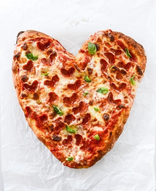 Valentine's Day Heart Pepperoni Pizza